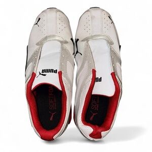 Puma Men's White and Red Athletic Shoes